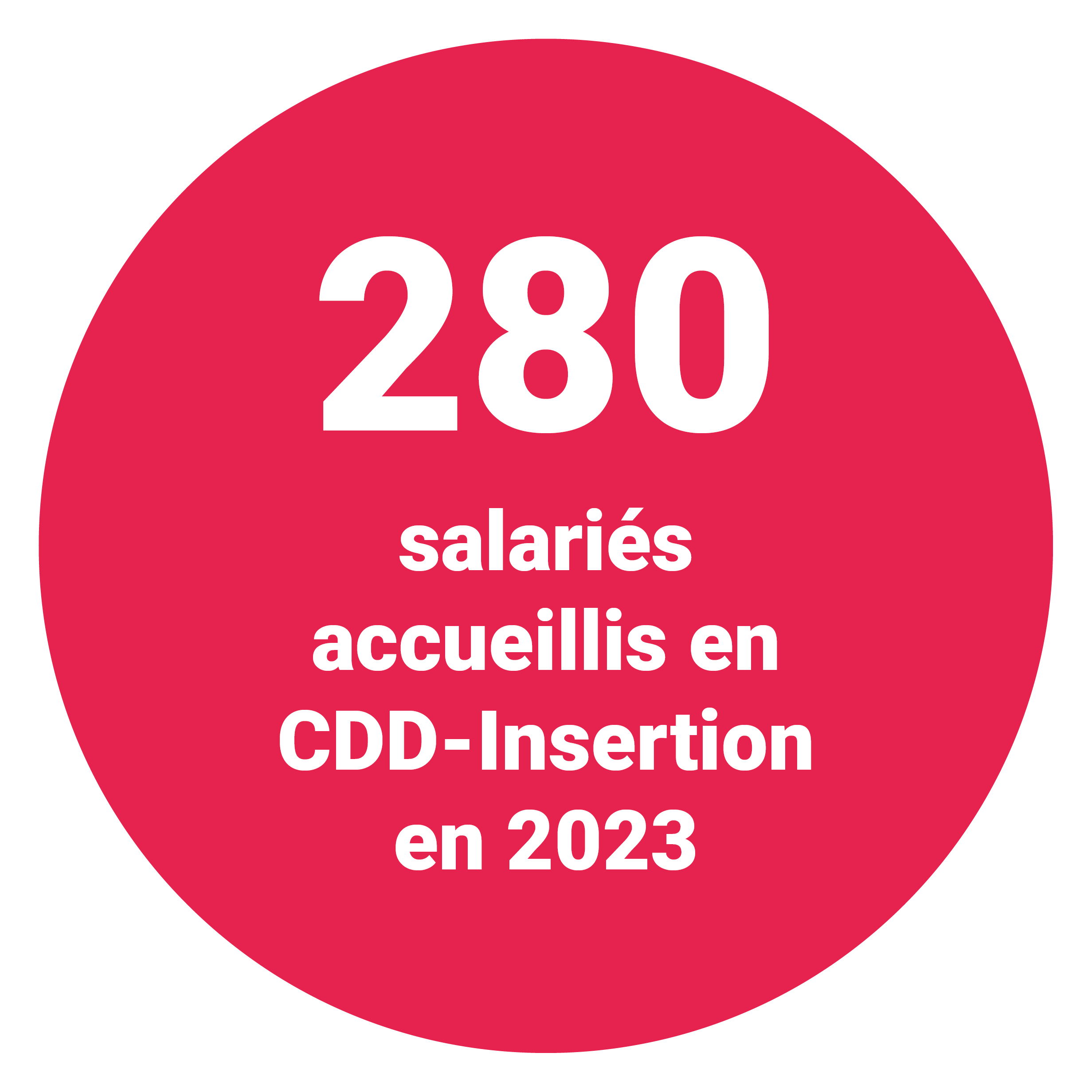 280 salariés accueillis en CDDI en 2023